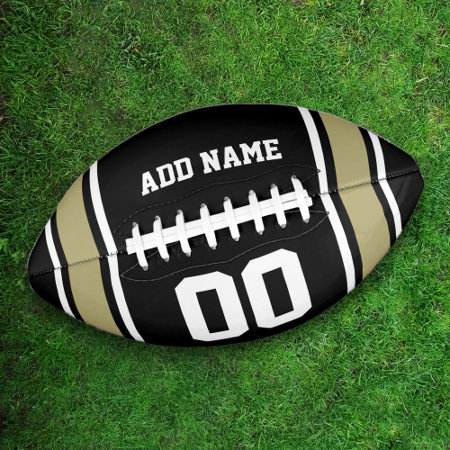 Team Colors Black And Gold Personalized Football