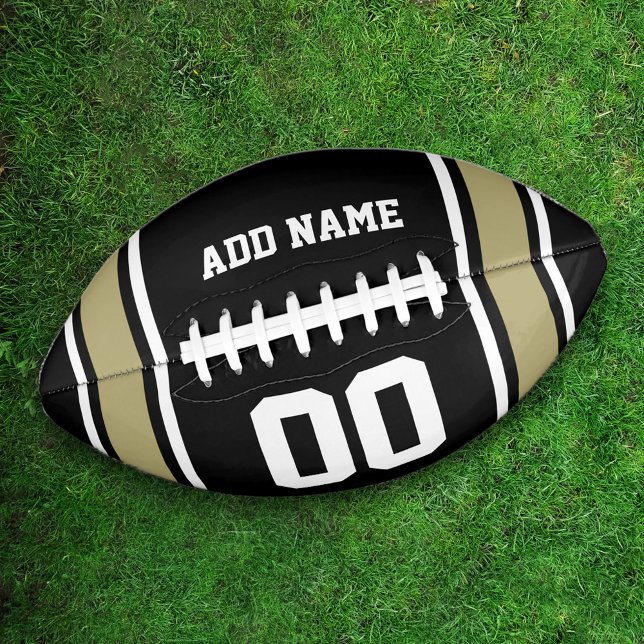 Team Colors Black and Gold Personalized Football (Creator Uploaded)