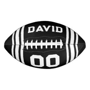 Team Colors Black and White with Name and Number Football
