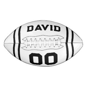 Team Colors Black and White with Name and Number Football