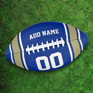 Team Colors Blue and Gold Personalized Football