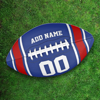 Team Colors Blue And Red Personalized Football by reflections06 at Zazzle