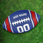 Team Colors Blue And Red Personalized Football at Zazzle