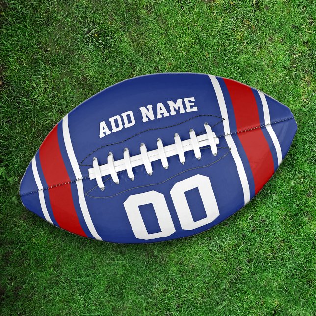Team Colors Blue and Red Personalized Football (Creator Uploaded)
