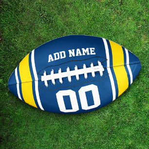 Team Colors Blue and Yellow Personalized Football