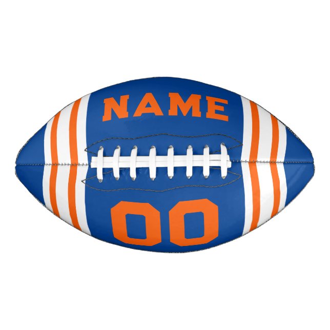 Team Colors Blue, White and Orange Football (Front)