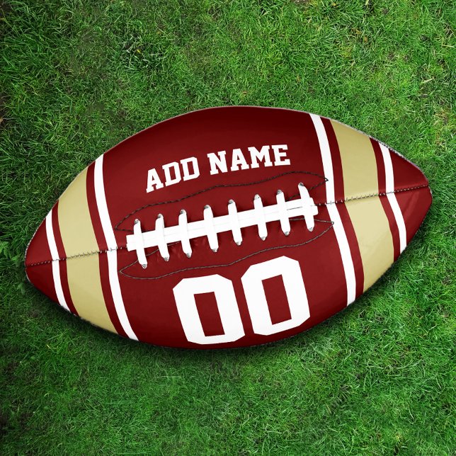 Team Colors Burgundy and Gold Personalized Football (Creator Uploaded)