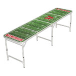 Team Colors Football Themed | Monogram Red Beer Pong Table at Zazzle