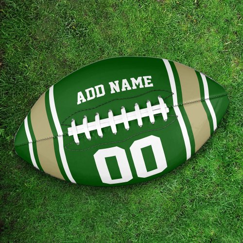 Team Colors Green and Gold Personalized Football