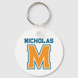 Team Colors Monogram Name Keychain