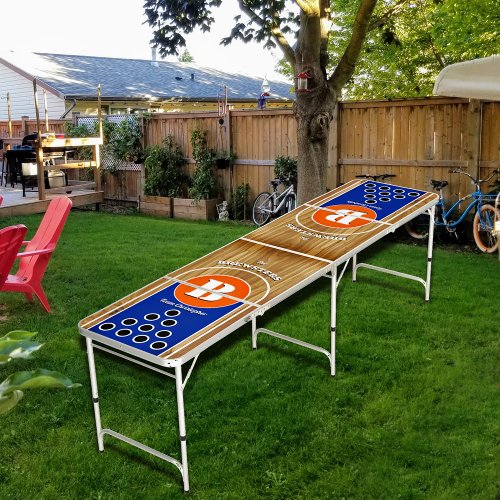 Team Colors OrangeBlue Personalized  Beer Pong Table