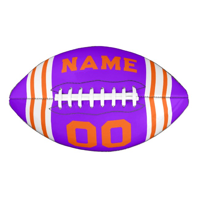 Team Colors Orange, Purple and White Football (Front)