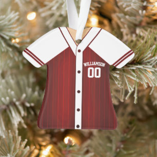 Team Colors Personalized Baseball Jersey Ornament
