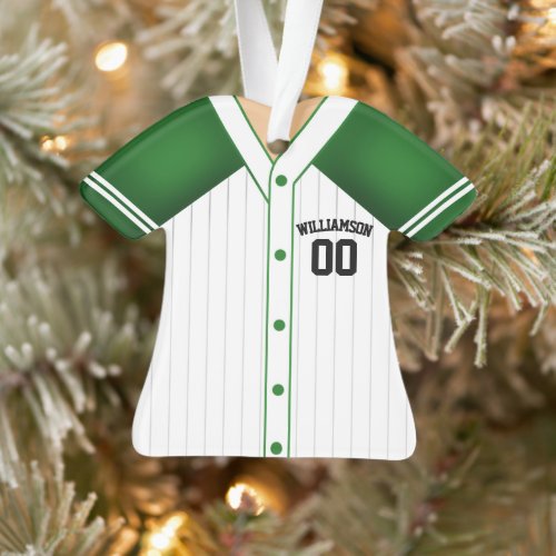 Team Colors Personalized Baseball Jersey Ornament