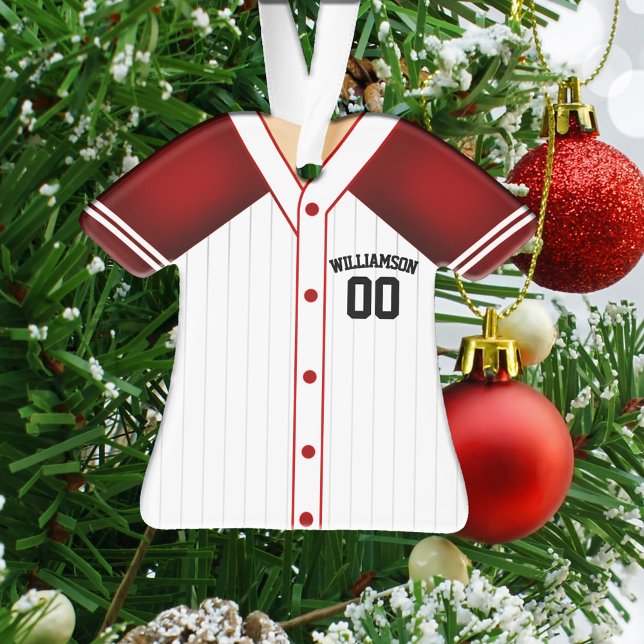 Team Colors Personalized Baseball Jersey Ornament (Creator Uploaded)
