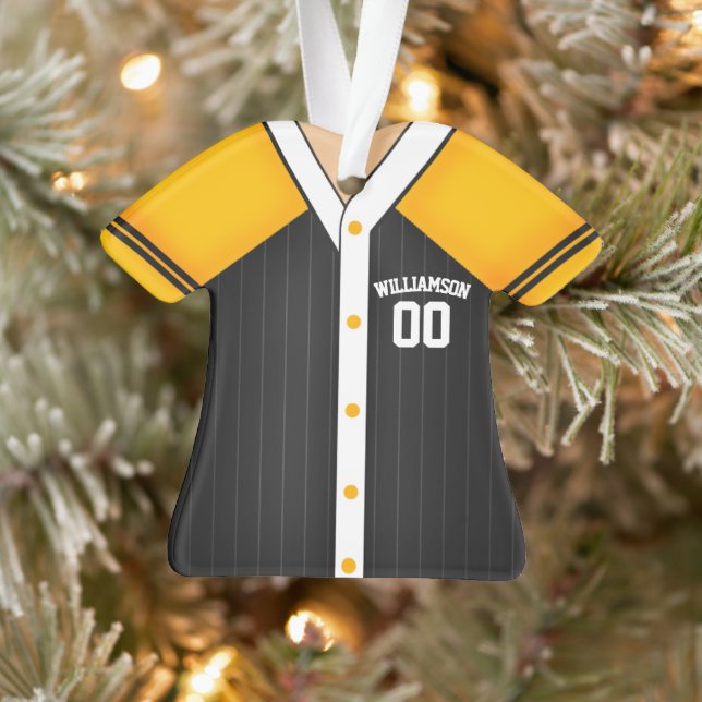 Team Colors Personalized Baseball Jersey Ornament (Tree)