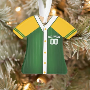 Team Colors Personalized Baseball Jersey Ornament