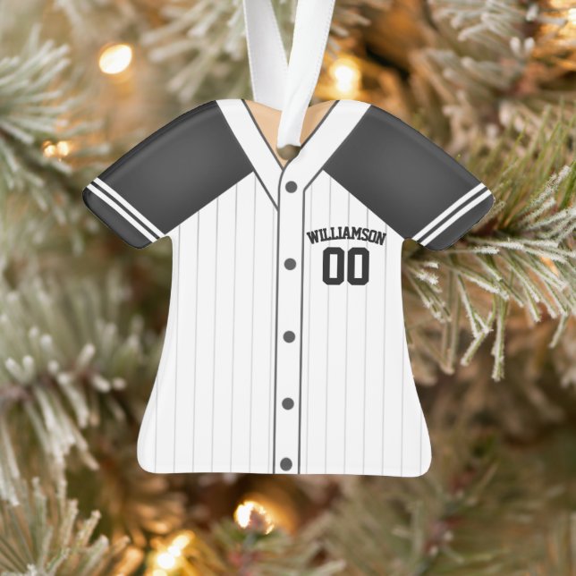 Team Colors Personalized Baseball Jersey Ornament (Tree)