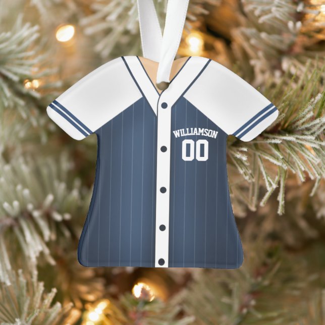 Team Colors Personalized Baseball Jersey Ornament (Tree)