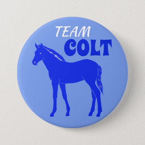 Team Colt Blue Gender Reveal Pinback Button