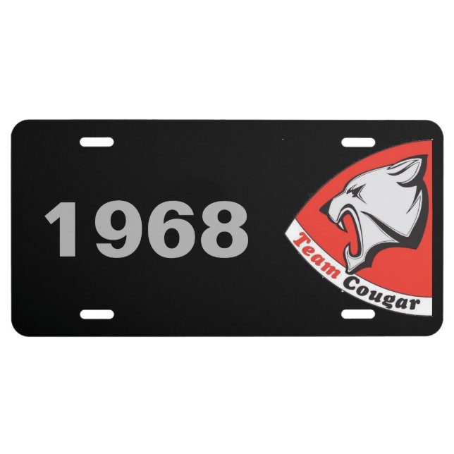 Team Cougar 1968 Plate (Front)