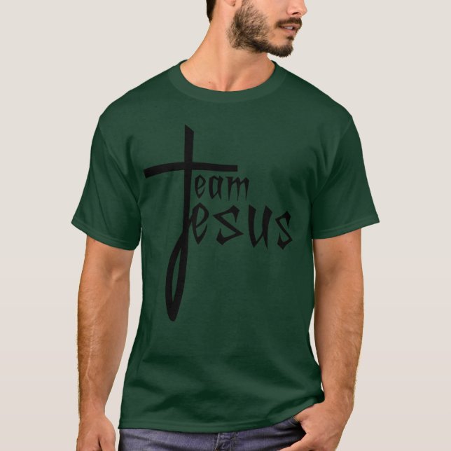 team crew friends jesus cross christ christ cathol T-Shirt (Front)