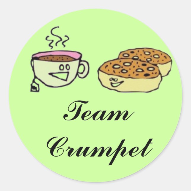 Team Crumpet Classic Round Sticker (Front)