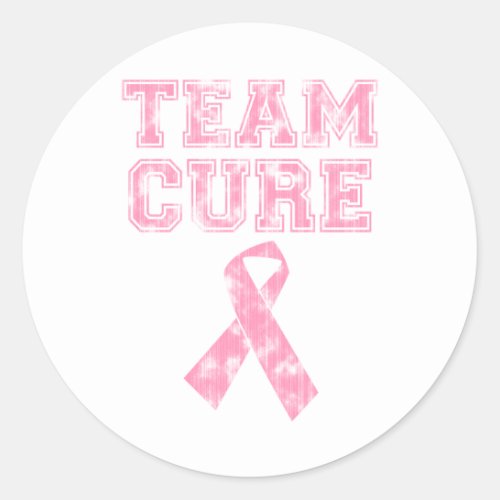 Team Cure Pink Classic Round Sticker