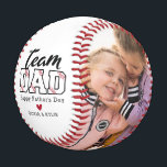 Team Dad Father's Day Custom Photo Baseball<br><div class="desc">Custom fathers day baseball gift featuring the title "team dad",  a personalized message that reads "happy father's day",  a red heart,  and the kids names. Plus 2 family photos for you to customize with your own to make this an extra special dad gift.</div>