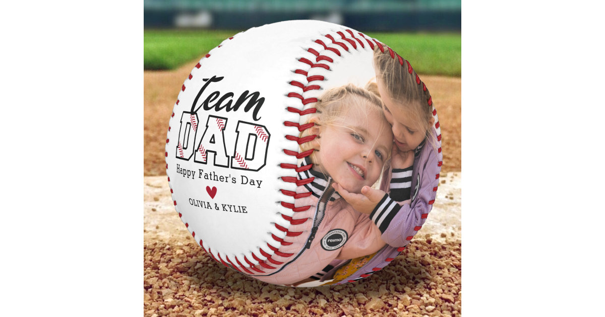 Team Dad Father's Day Custom Photo Baseball