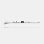Team dad sporty Father's Day personalized Golf Tees<br><div class="desc">Celebrate your sporty dad with this team name personalized golf tee. Great for a Father's Day gift, this black and white design features a script last name, a bold athletic DAD and an established date. All the text can be customized to include your own message. Change the name or title....</div>
