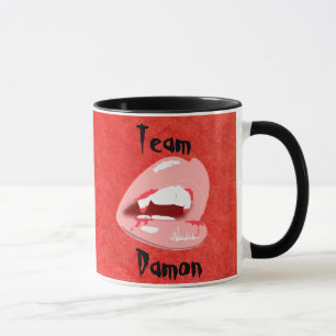 Team Damon Vampire Lips Coffee Mug