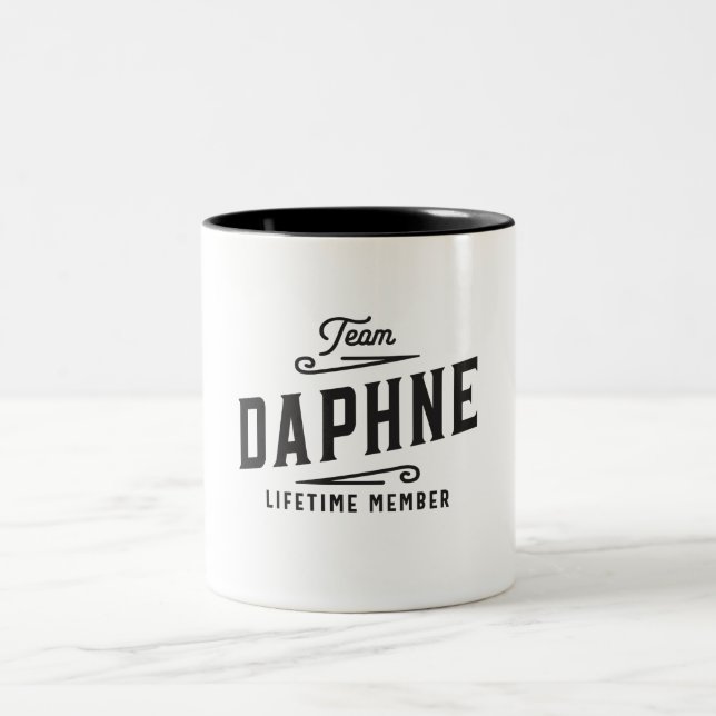Team Daphne Lifetime Member Personalized Name  Two-Tone Coffee Mug (Center)