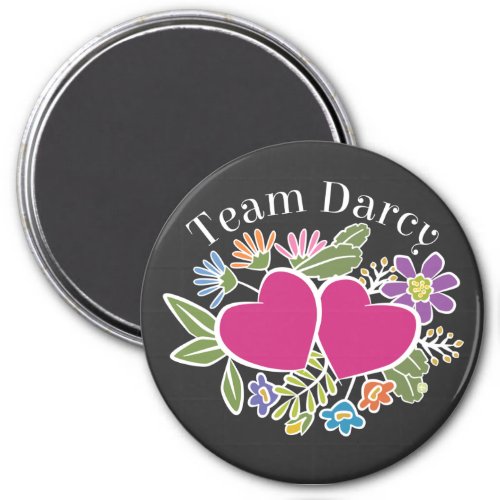 Team Darcy Flower Hearts Magnet
