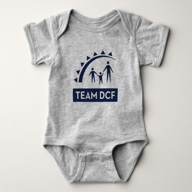 Team DCF Baby Bodysuit - Blue Font (Front)