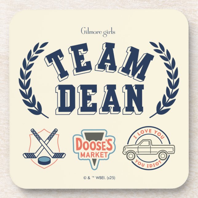 Team Dean Gilmore Girls Design Beverage Coaster (Front)