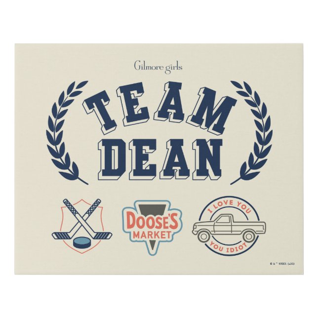 Team Dean Gilmore Girls Design Faux Canvas Print (Front)