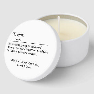 Team Definition Custom Name Gift for Coworkers Mini Candle Favors