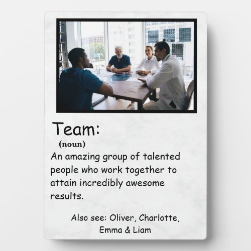 Team Definition  Custom Photo Teamwork Team Work Plaque