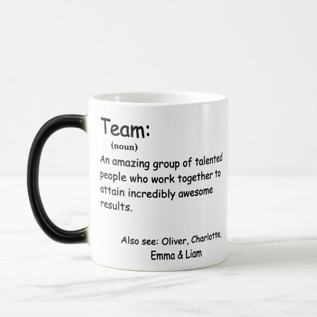 Team Definition employee appreciation Custom Color Morph Mug (Left)
