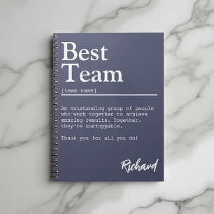 Team Definition Personalized Employee Appreciation Notebook