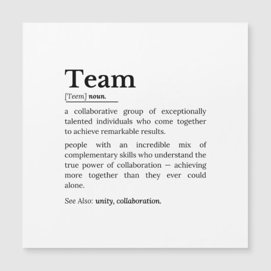 Team Definition – The Power of Collaboration (Front)