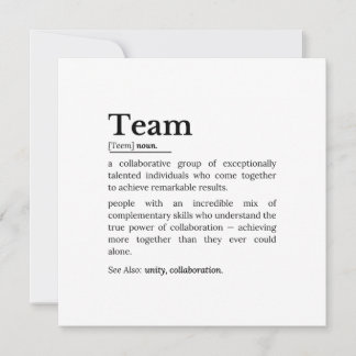 Team Definition – The Power of Collaboration  Card