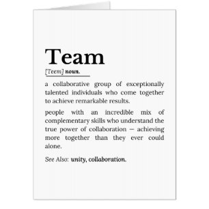 Team Definition – The Power of Collaboration  Card