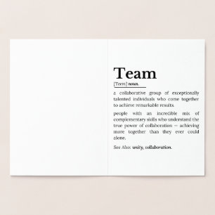 Team Definition – The Power of Collaboration Foil Card
