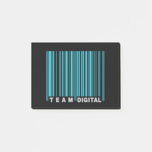 Team digital barcode for nerds post-it notes