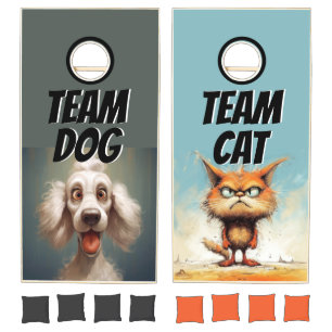 Team Dog vs. Team Cat: The Epic Cornhole Battle Set