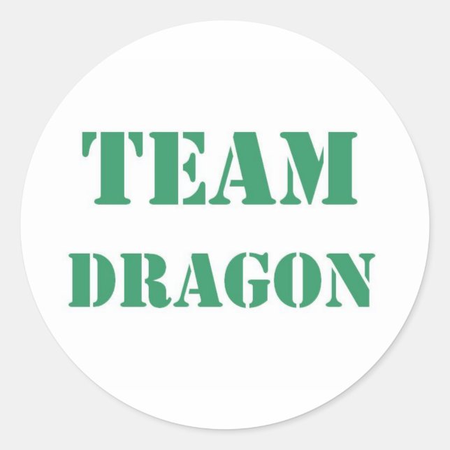 Team Dragon Classic Round Sticker (Front)