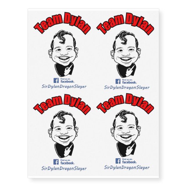 Team Dylan Temporary Tattoos (Front)