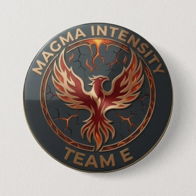 Team E – MAGMA INTENSITY Emblem | Fiery Power Lead Button (Front)